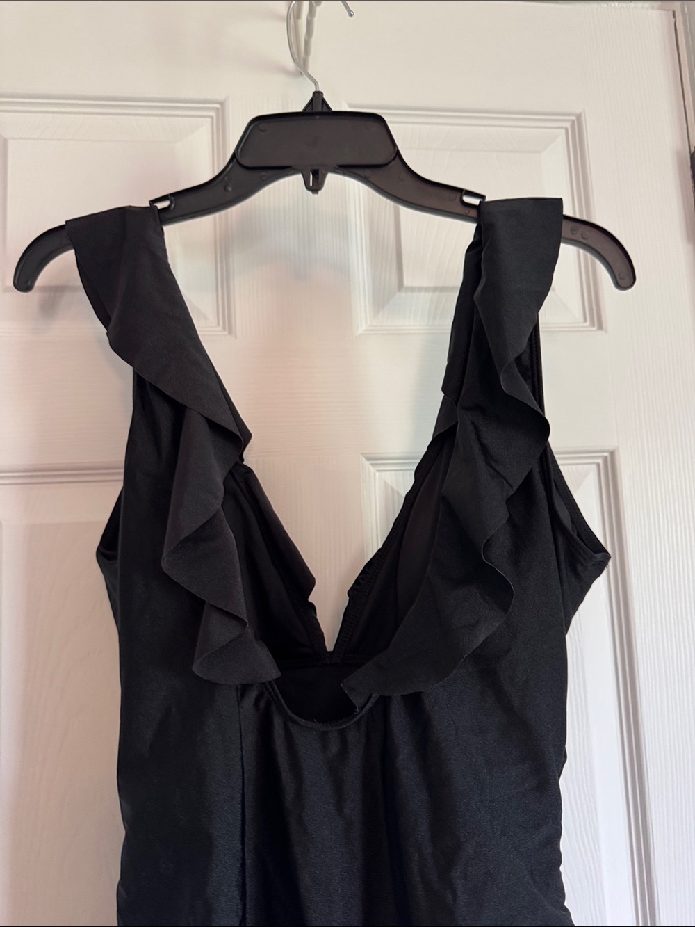 Black Ruffled One-Piece Swimsuit - Picture 7 of 8